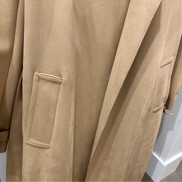Zara long belted coat in camel - Picture 3 of 10